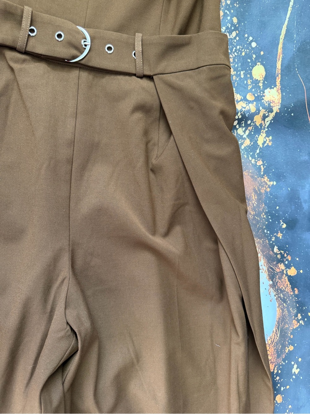 ASTR The Label Brown Strapless Wide Leg Jumpsuit Belted Women’s M NWT - Picture 7 of 13